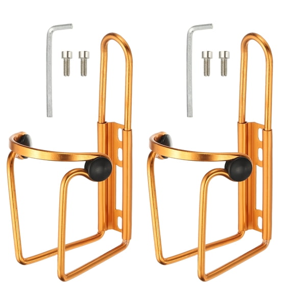 Uxcell Water Bottle Cage, Bike Water Bottle Holder with Beads & Screws Tool for Road Cycling Touring 2 Pack & Yellow