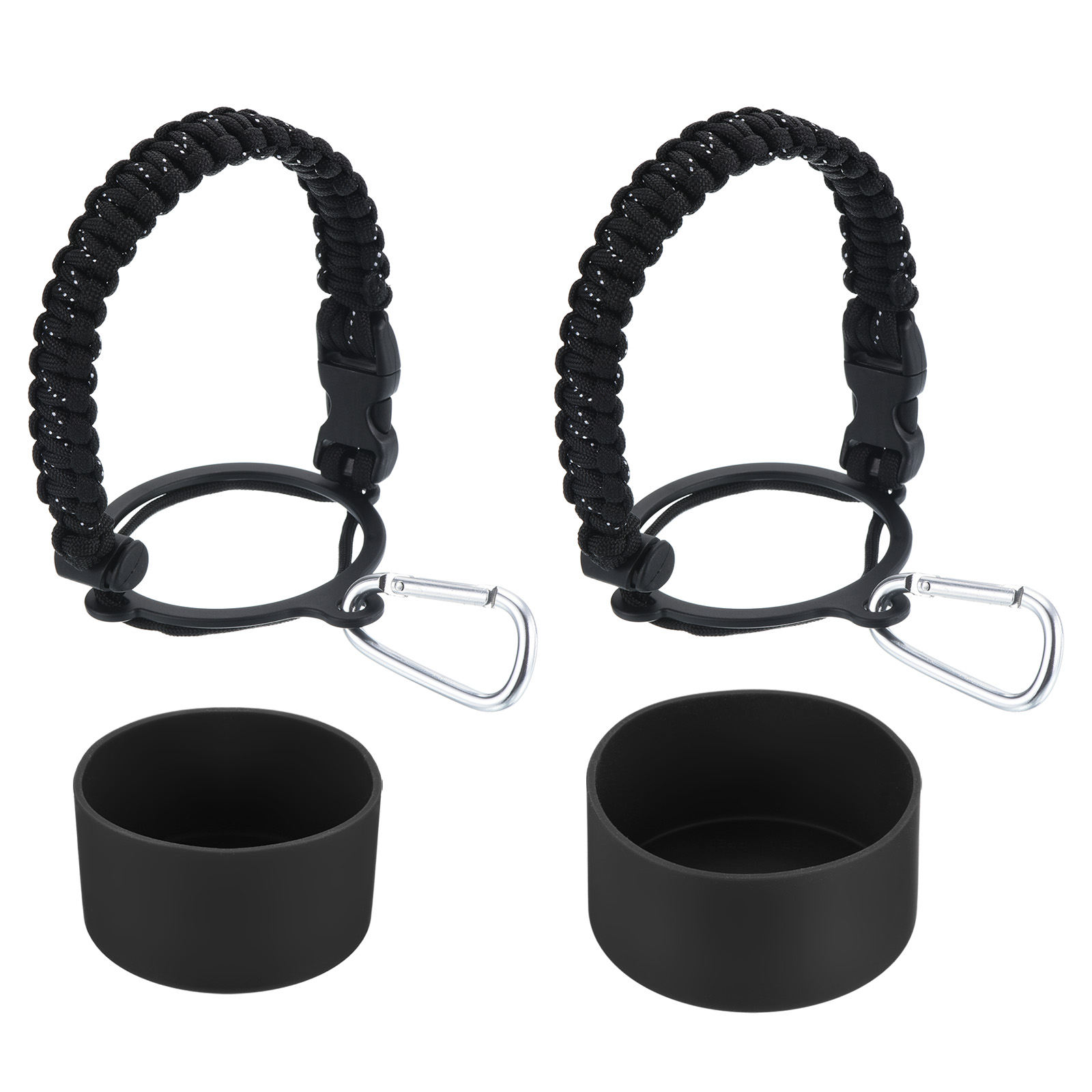 40 oz Sleeve/Carrier with Paracord Survival Handle (Black)