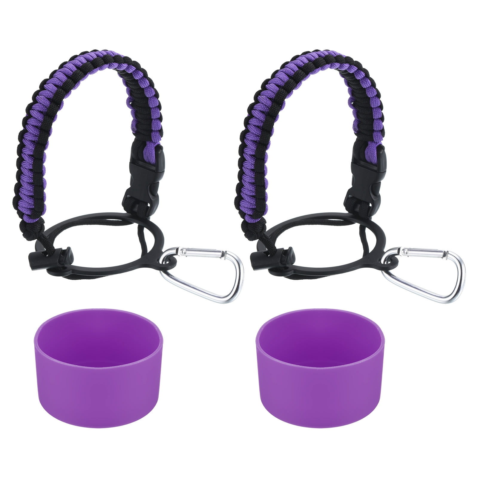 PATIKIL Paracord Water Bottle Holder With Ring - Adjustable Handle Strap For 12oz To 24oz Wide Mouth Bottles