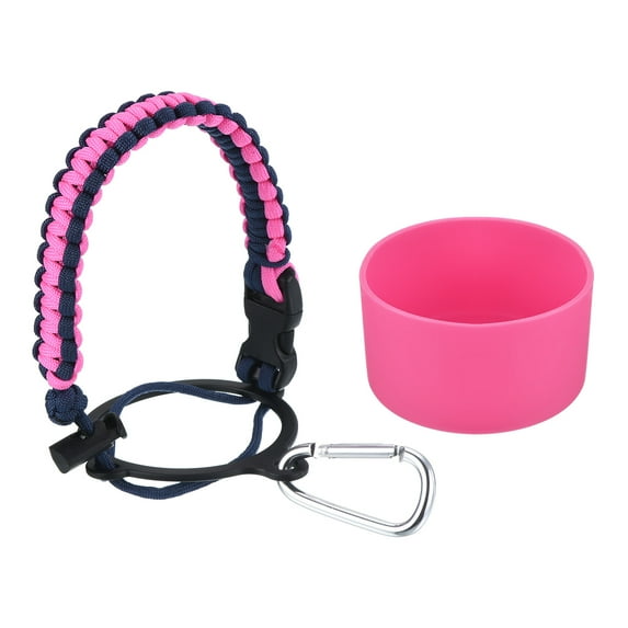 Uxcell Water Bottle Holder, Paracord Handle for 12oz to 24oz Bottles, Rose Red, Dark Blue