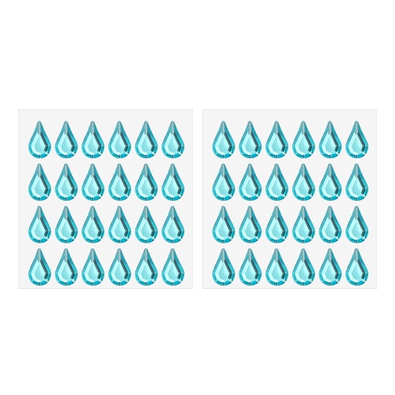 Uxcell Water Drop Self-Adhesive Rhinestone Stickers,Face Gems Jewel Stickers Crystal Embellishment Sheet Lake Blue 2