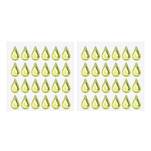 Uxcell Water Drop Self-Adhesive Rhinestone Stickers,Face Gems Jewel Stickers Crystal Embellishment Sheet Light Yellow 2
