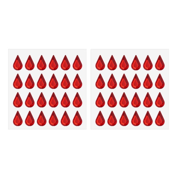 Uxcell Water Drop Self-Adhesive Rhinestone Stickers,Face Gems Jewel Stickers Crystal Embellishment Sheet Red 2