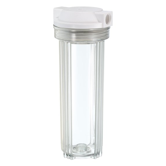Uxcell Water Filter Housing 10" Whole House Filtration System 1/2 Inch Inlet/Outlet Port for Kitchen Clear