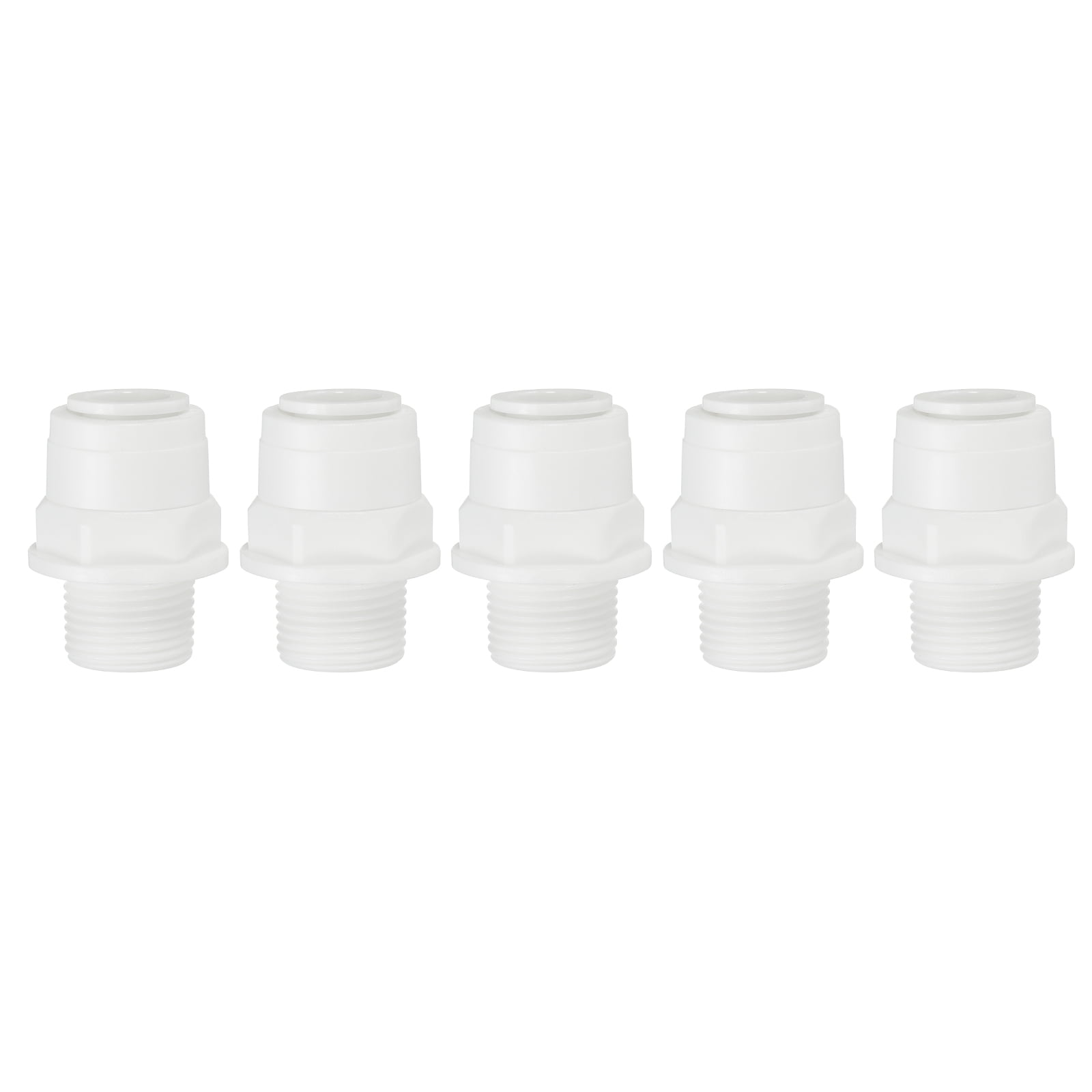Uxcell Water Purifier Straight Quick Connector 3/8" NPT Male x 3/8" OD Tube, White 5 Pcs