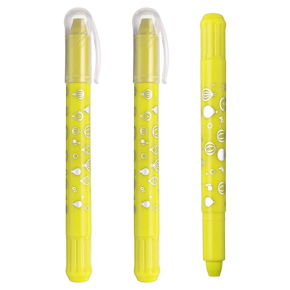 Uxcell Watercolor Gel Crayon, 3Pcs Washable Twist Crayons for Coloring Drawing Painting, Lemon Yellow