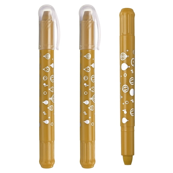 Uxcell Watercolor Gel Crayon, 3Pcs Washable Twist Crayons for Coloring Drawing Painting, Ochre