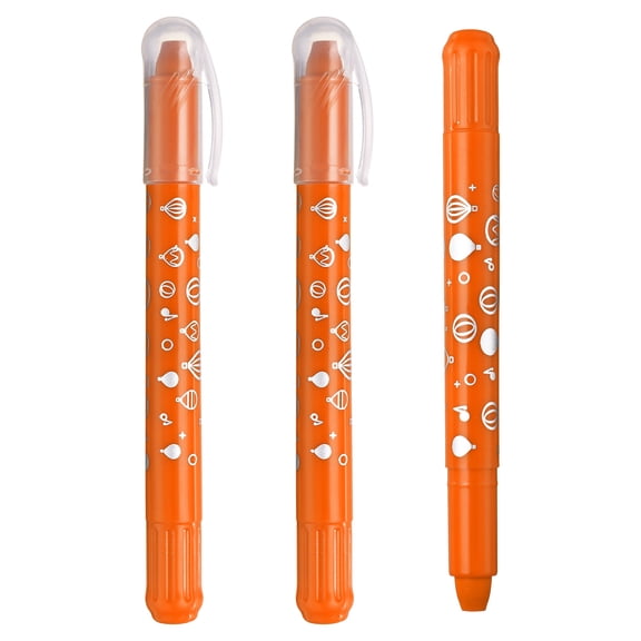 Uxcell Watercolor Gel Crayon, 3Pcs Washable Twist Crayons for Coloring Drawing Painting, Orange