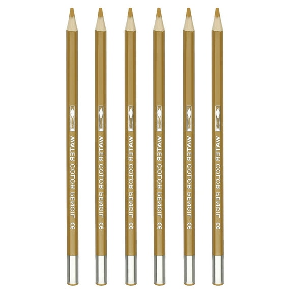 Uxcell Watercolor Pencil, 6Pcs Water Soluble Pencils for Blending, Coloring, Sketch Drawing, Painting, Bright Orange