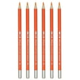 thumbnail image 1 of Uxcell Watercolor Pencil, 6Pcs Water Soluble Pencils for Blending, Coloring, Sketch Drawing, Painting, Orange, 1 of 7