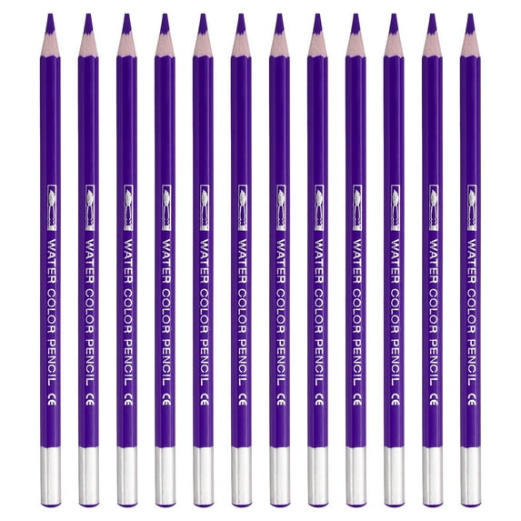 Uxcell Watercolor Pencil for Blending, Coloring, Sketch Drawing, Painting, 12Pcs, Purple