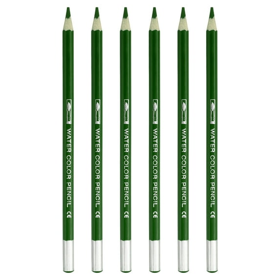 Uxcell Watercolor Pencil for Blending, Coloring, Sketch Drawing, Painting, 6Pcs, Green