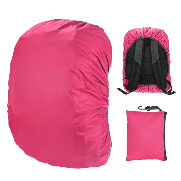 Uxcell Waterproof Backpack Rain Cover for 30L-40L Bags, Ideal for Outdoor Activities [Rose Red]