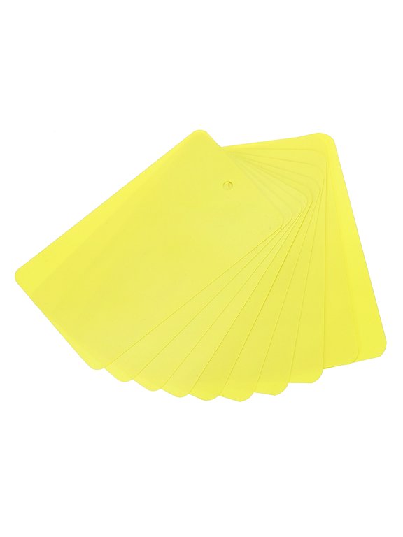 Waterproof Blank Shipping Tags, Plastic Price Hang Labels for Luggage and Clothing Marking Yellow 3" x 1.6"