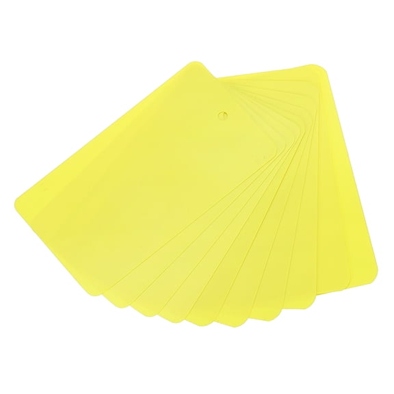 Uxcell Waterproof Blank Shipping Tags Plastic Price Hang Labels for Luggage and Clothing Yellow 3" x 1.6"