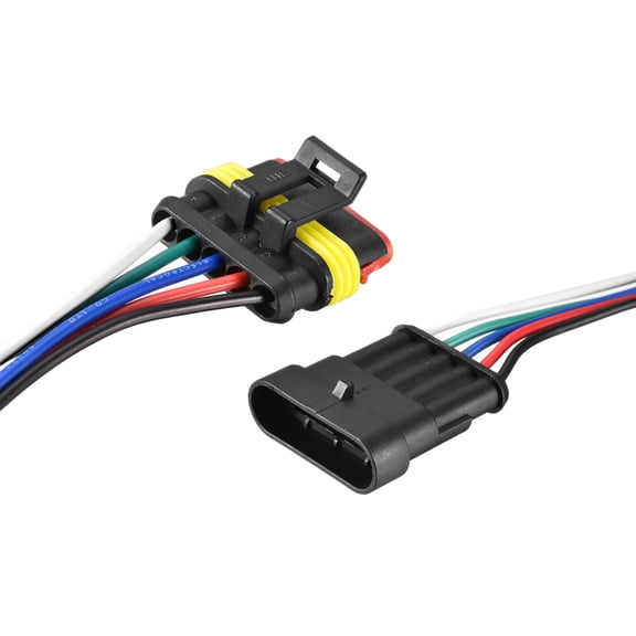 Uxcell Waterproof Connector Electrical Quick Connect 5 Pin Male Female 0.75mm2 with 100mm Long Wire 1 Set