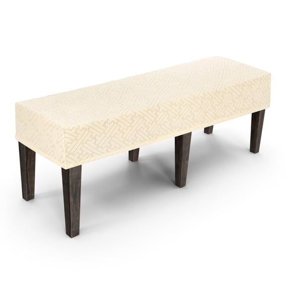 Uxcell Waterproof Dining Bench Cover, 42 - 54" Rectangle Stretch Protector, Removable Washable for Dining Room/Piano [Beige]