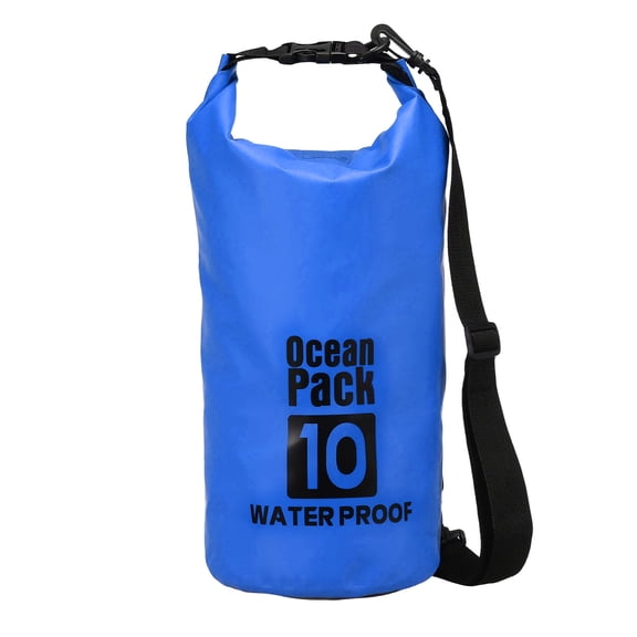 Uxcell Waterproof Dry Bag, 10L Water Proof Bags Lightweight Dry Storage Floating Backpack with Whistle (1 Pack, Blue)