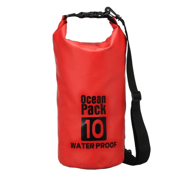 Uxcell Waterproof Dry Bag, Water Proof Bags with Whistle Red 10L