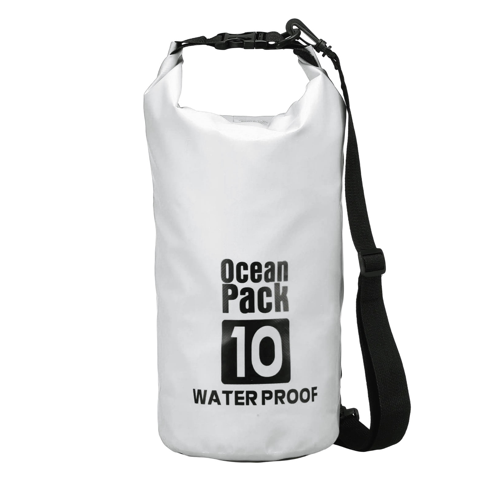 Uxcell Waterproof Dry Bag, 10L Water Proof Bags Lightweight Dry Storage Floating Backpack with Whistle (1 Pack, White)
