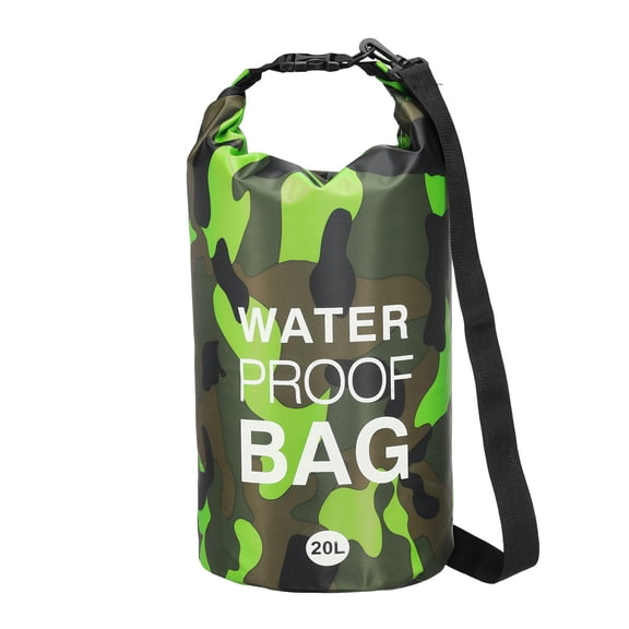 Uxcell Waterproof Dry Bag, 20L Water Proof Bags Lightweight Dry Storage Floating Backpack with Whistle (1 Pack, Green Camouflage)