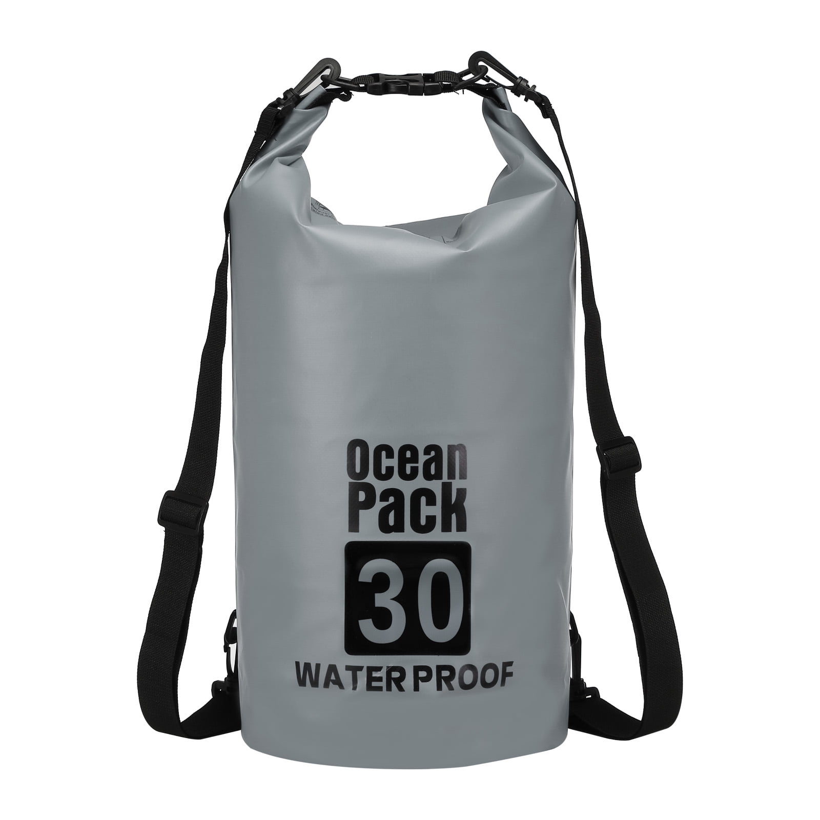 Uxcell Waterproof Dry Bag, 30L Water Proof Bags Lightweight Dry Storage Floating Backpack with Whistle (1 Pack, Gray)