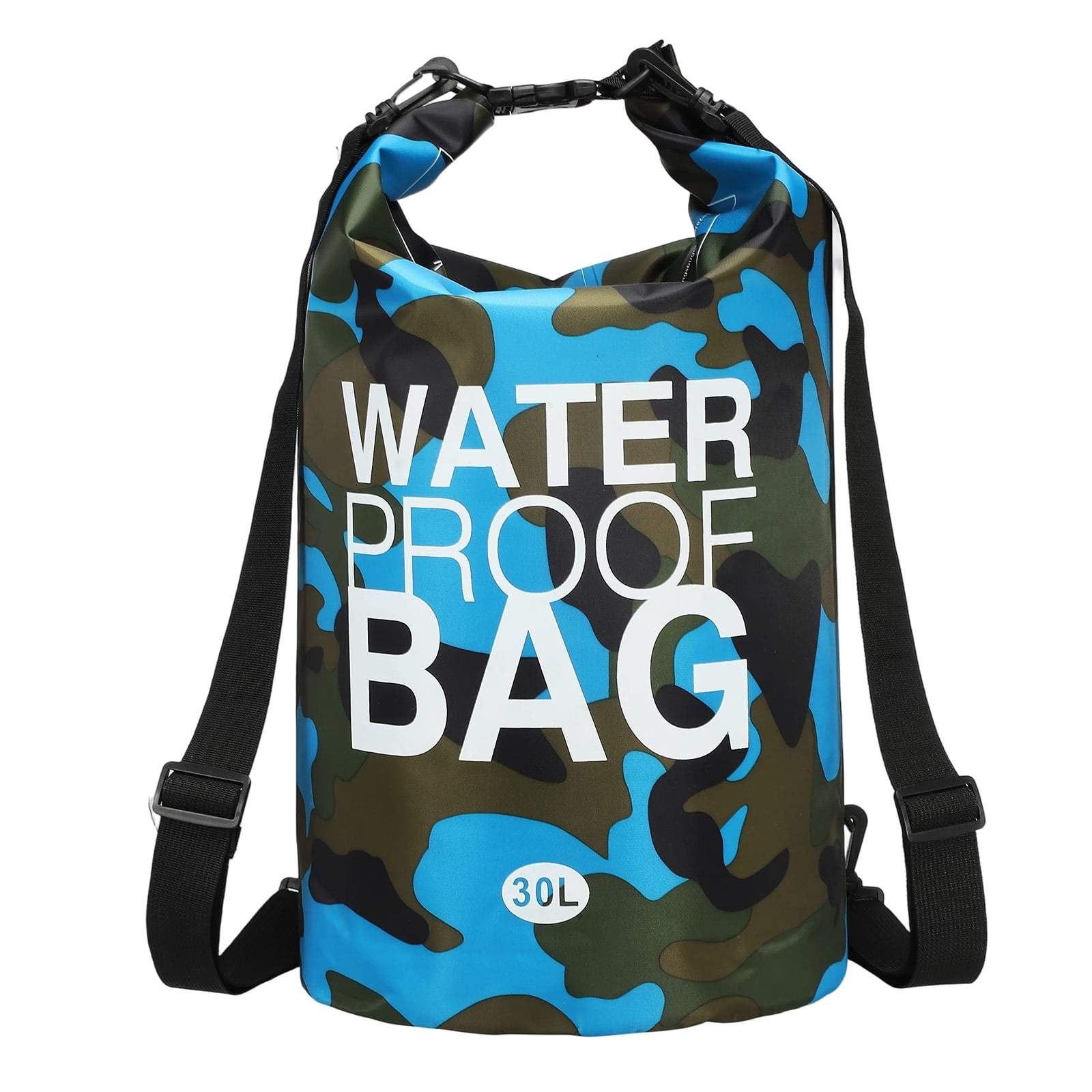 Uxcell Waterproof Dry Bag, 30L Water Proof Bags Lightweight Dry Storage Floating Backpack with Whistle (1 Pack, Sky Blue Camouflage)