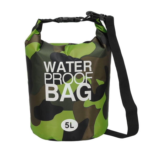 Uxcell Waterproof Dry Bag, 5L Water Proof Bags Lightweight Dry Storage Floating Backpack with Whistle (1 Pack, Green Camouflage)