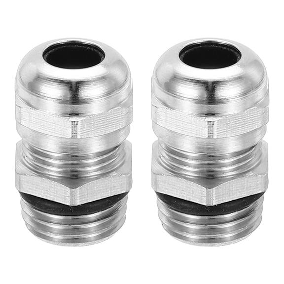 Uxcell Waterproof Electrical Cable Glands, NPT 1/4 2 Pcs 1/8" to 1/4" Nickel-Plated Brass Cord Grip Electric Wire Connector Wire Protector