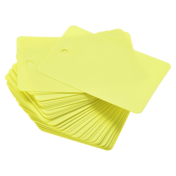 Uxcell Waterproof Eyelet Hole Plastic Shipping Tags,Outdoor Tags,40x60mm Yellow 50pack