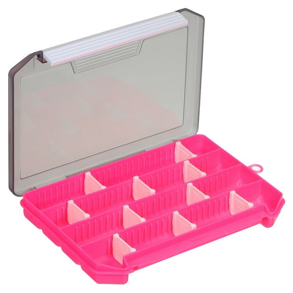 Uxcell Waterproof Fishing Lure Box Plastic Fish Tackle Accessory Storage Organizer Container Pink