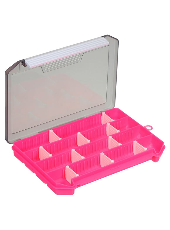 Uxcell Waterproof Fishing Lure Box, Fish Tackle Accessory Storage Container, Pink