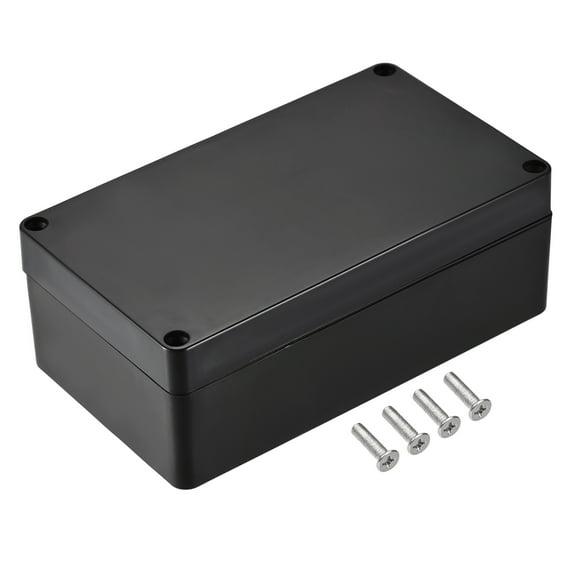 Uxcell Waterproof Junction Box 158x90x60mm ABS for Electrical Project (Black, Pack of 2)