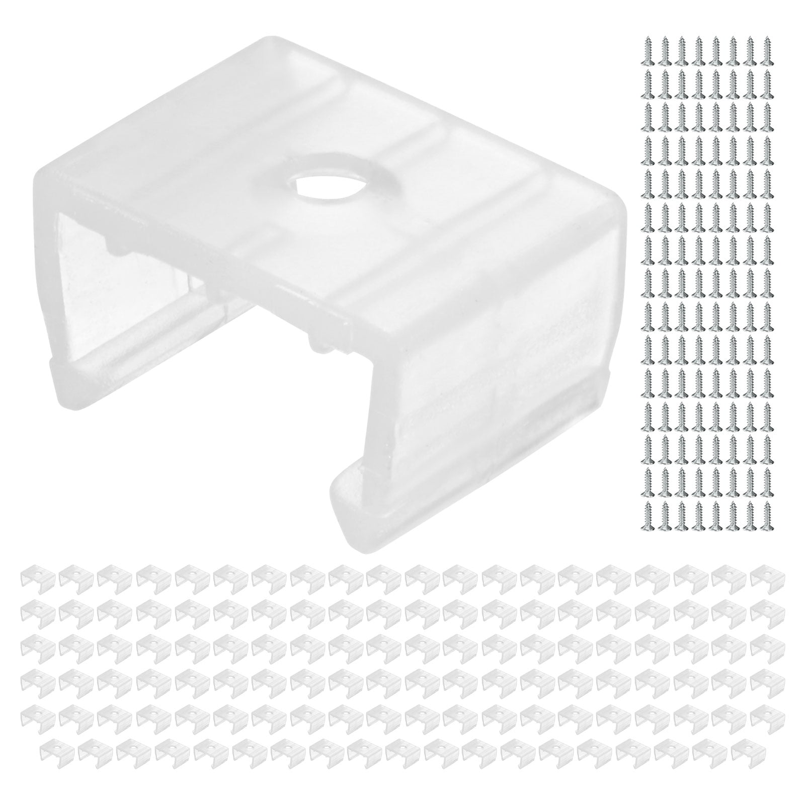 Uxcell Waterproof LED Strip Light Clips [120pcs] - Mounting Clips with ...