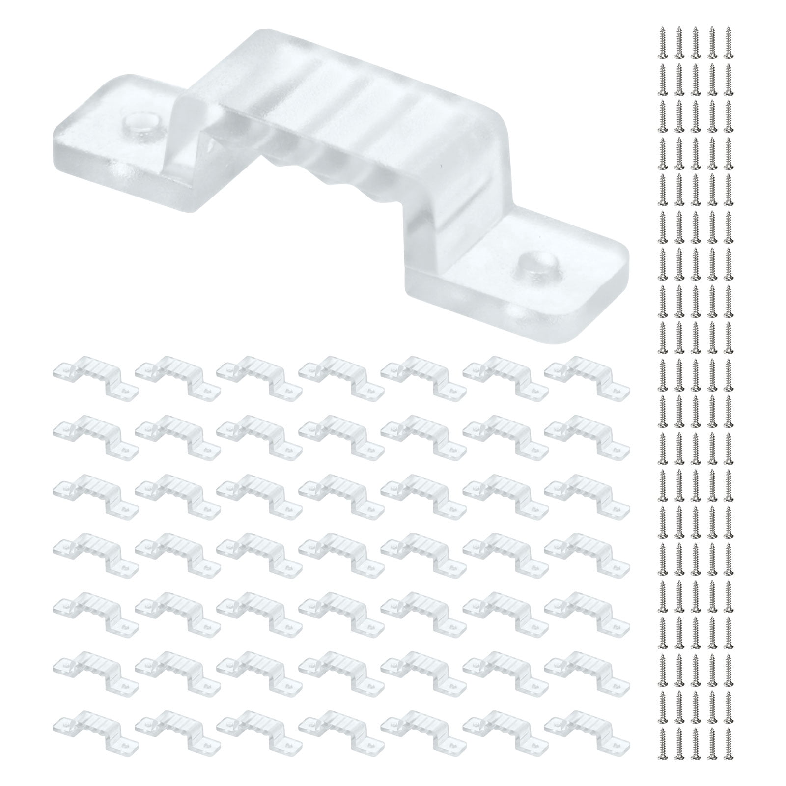 Uxcell Waterproof LED Strip Light Clips [50pcs] - Mounting Clips with ...