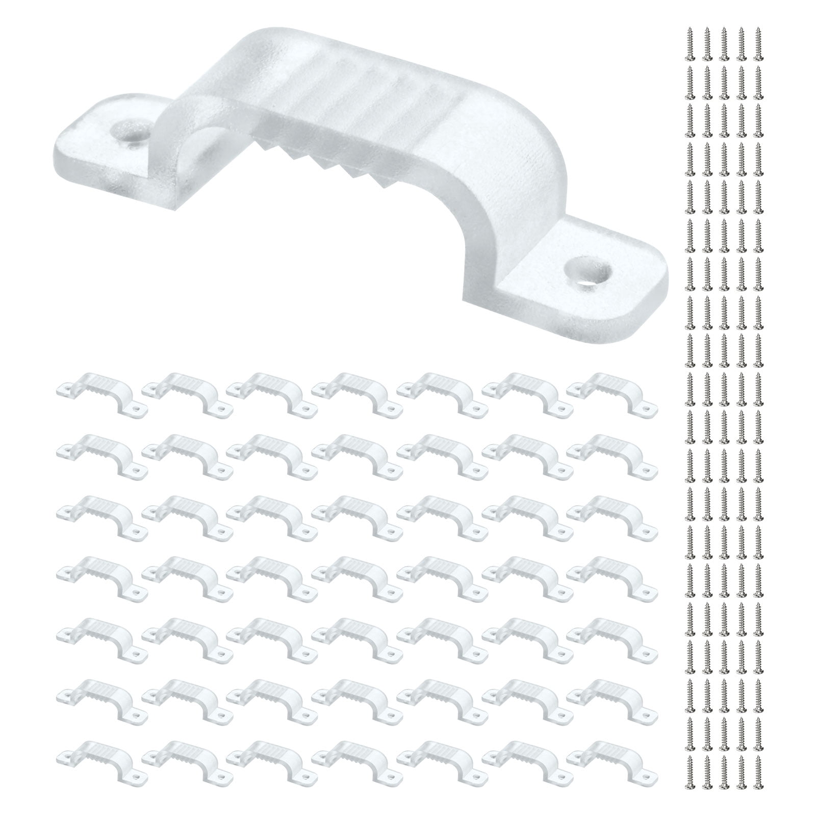 Uxcell Waterproof LED Strip Light Clips [50pcs] - Mounting Clips with ...