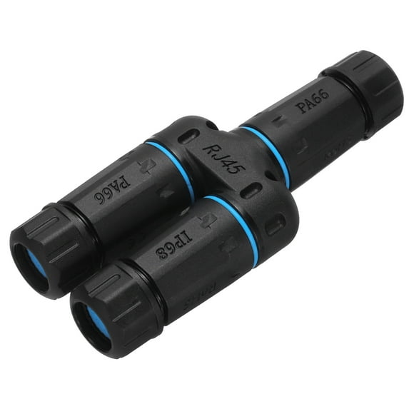 Uxcell Waterproof RJ45 Coupler, 1 in 2 Out Splitter Waterproof IP68 Cable Connector for Cat5/Cat5e/Cat6/Cat7/Cat8