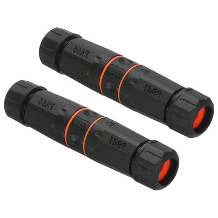 Uxcell Waterproof RJ45 Coupler, Dual Head IP68 Cable Connector, Pack of 2(Orange)