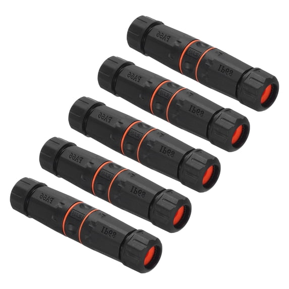 Uxcell Waterproof RJ45 Coupler Dual Head IP68 Cable Connector, Pack of 5(Orange)