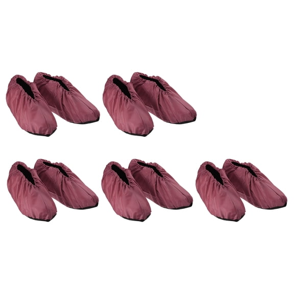 Uxcell Waterproof Shoe Covers, 5 Pairs Water Resistant Rain Shoe Cover Non Slip Boots Cover, Red
