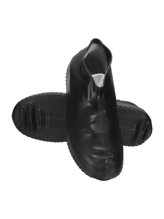 Waterproof Shoe Covers, (Large, Black) (1 Pair), Silicone Non-Slip Rain Shoe Covers Water Resistant Overshoes for Outdoors, Suit for - Men/Women Cycling, Camping, Walking