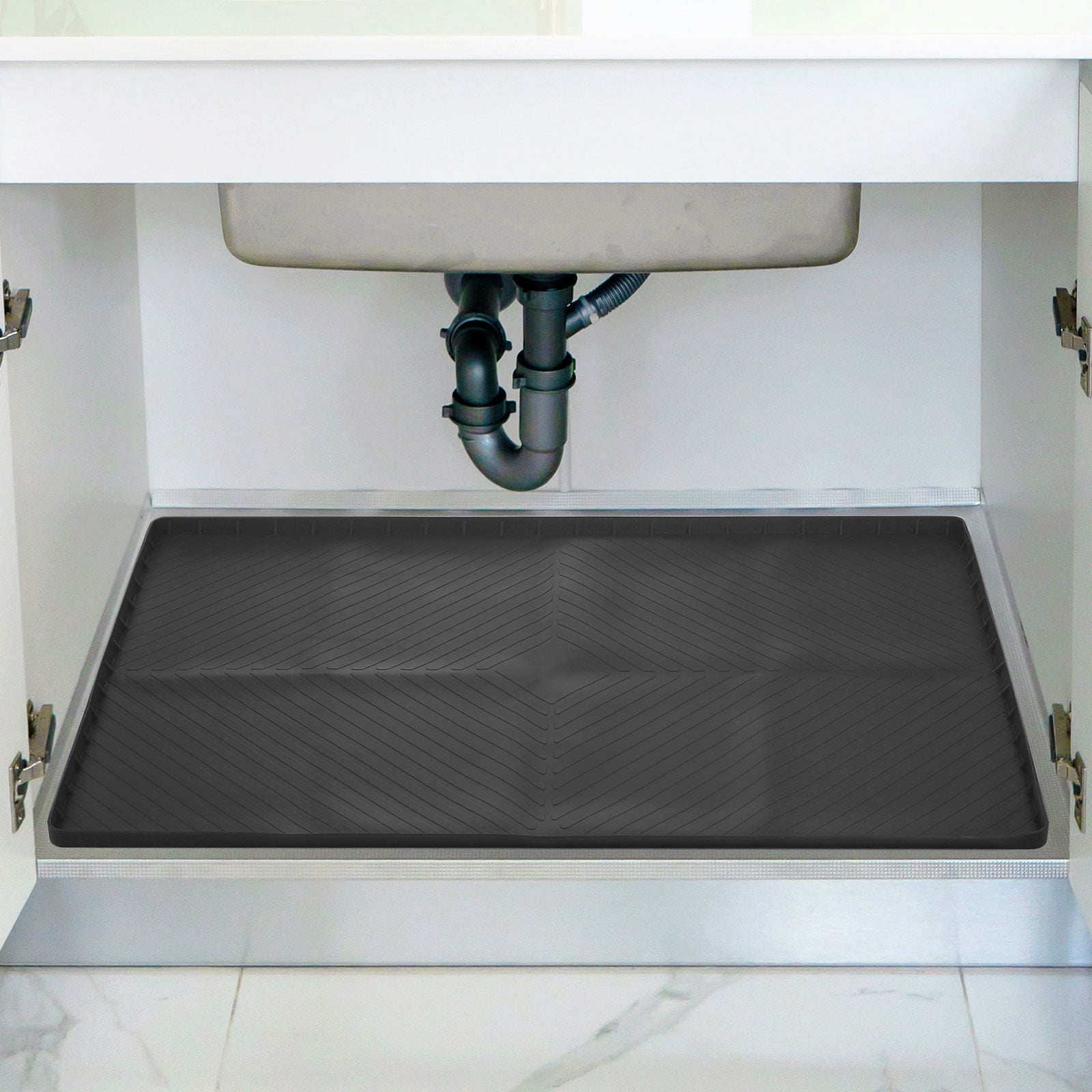 Uxcell Waterproof Under Sink Mat for Kitchen, 34" x 22" Silicone Under ...