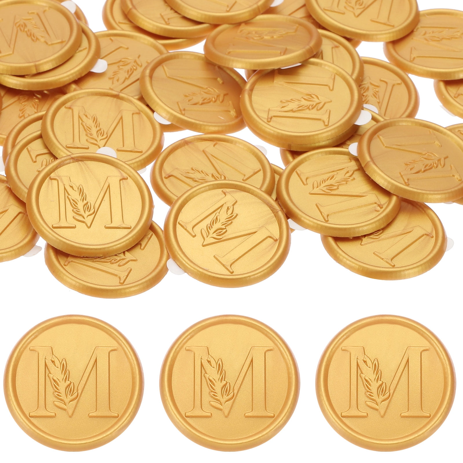50pcs Gold Wax Seal Stickers - Self-Adhesive Seals For Wedding Invitations & Gifts