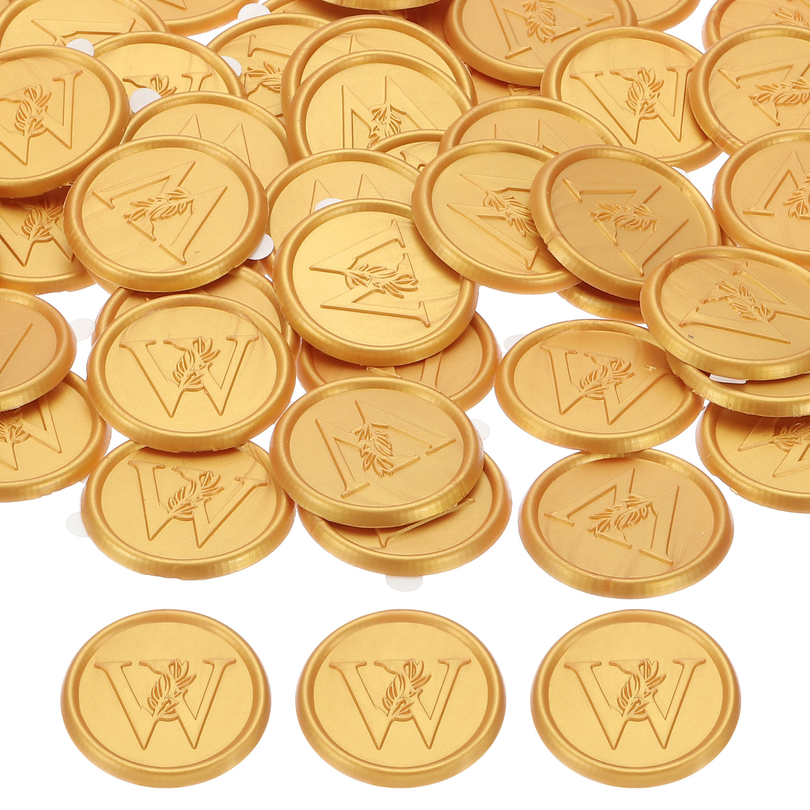 50pcs Gold Wax Seal Stickers - Self-Adhesive Seals For Wedding Invitations & Gifts