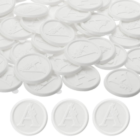 Uxcell Wax Seal Stickers White, 50pcs Envelope Sealing Adhesive Backing Letter A
