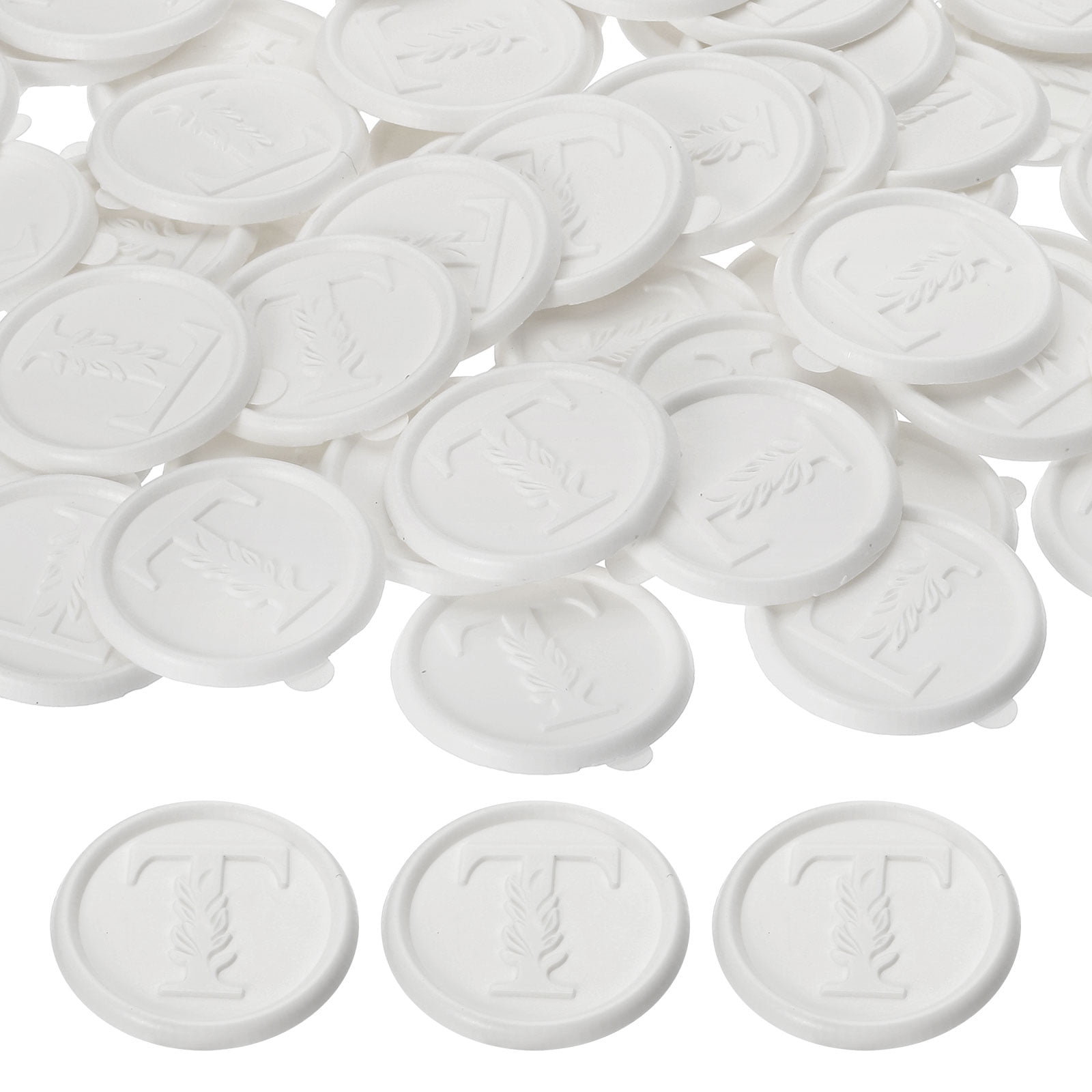 Uxcell Wax Seal Stickers White, 50pcs Envelope Sealing Adhesive Backing ...