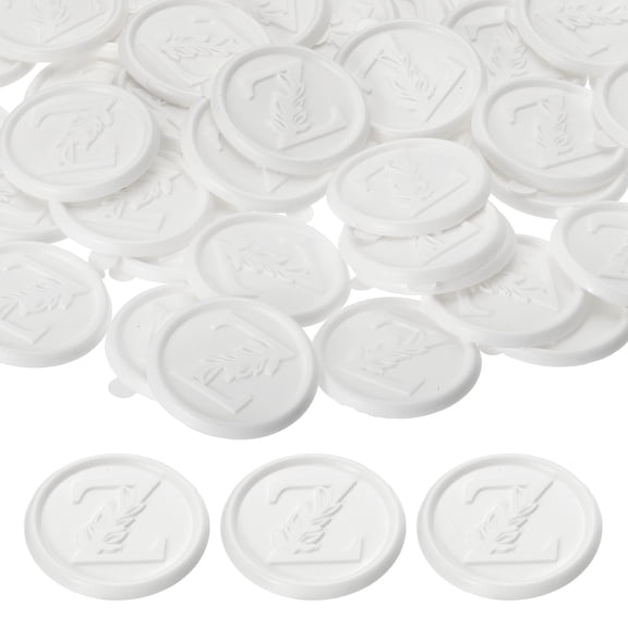 Uxcell Wax Seal Stickers White, 50pcs Envelope Sealing Adhesive Backing Letter Z