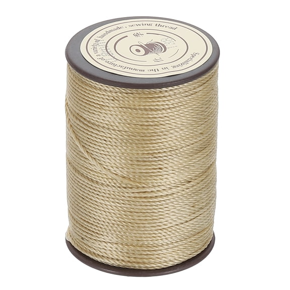 Uxcell Waxed Cord 0.8mm Beige Waxed Polyester Cord 54 Yards String Thread Macrame Beading Wax Cord