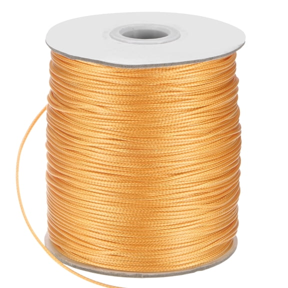 Uxcell Waxed Polyester Cord, 175 Yards 1.2mm Waxed Beading String for Jewelry Making/DIY Handmade Crafts [Golden]