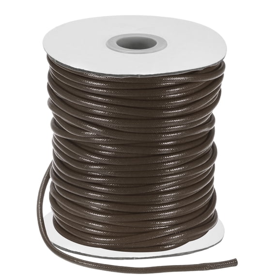 Uxcell Waxed Polyester Cord, 44 Yards 3mm Waxed Beading String for Jewelry Making/DIY Handmade Crafts [Dark Brown]